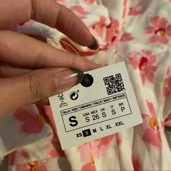 SOLD NWT Zara pink floral button up midi dress - Picture 7 of 7
